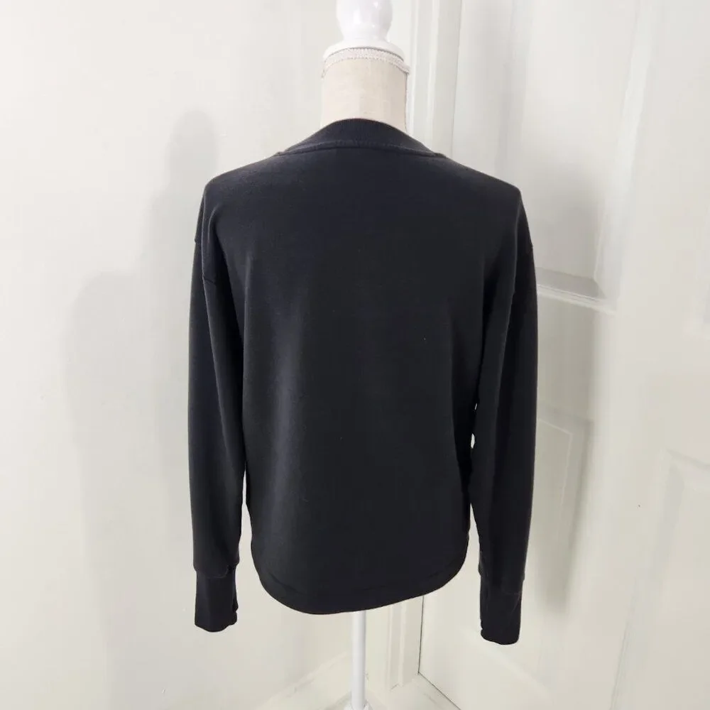 Athleta Sweatshirt Womens S Black Solitude Jersey Knit Pullover Loungewear Comfy - Picture 6 of 16